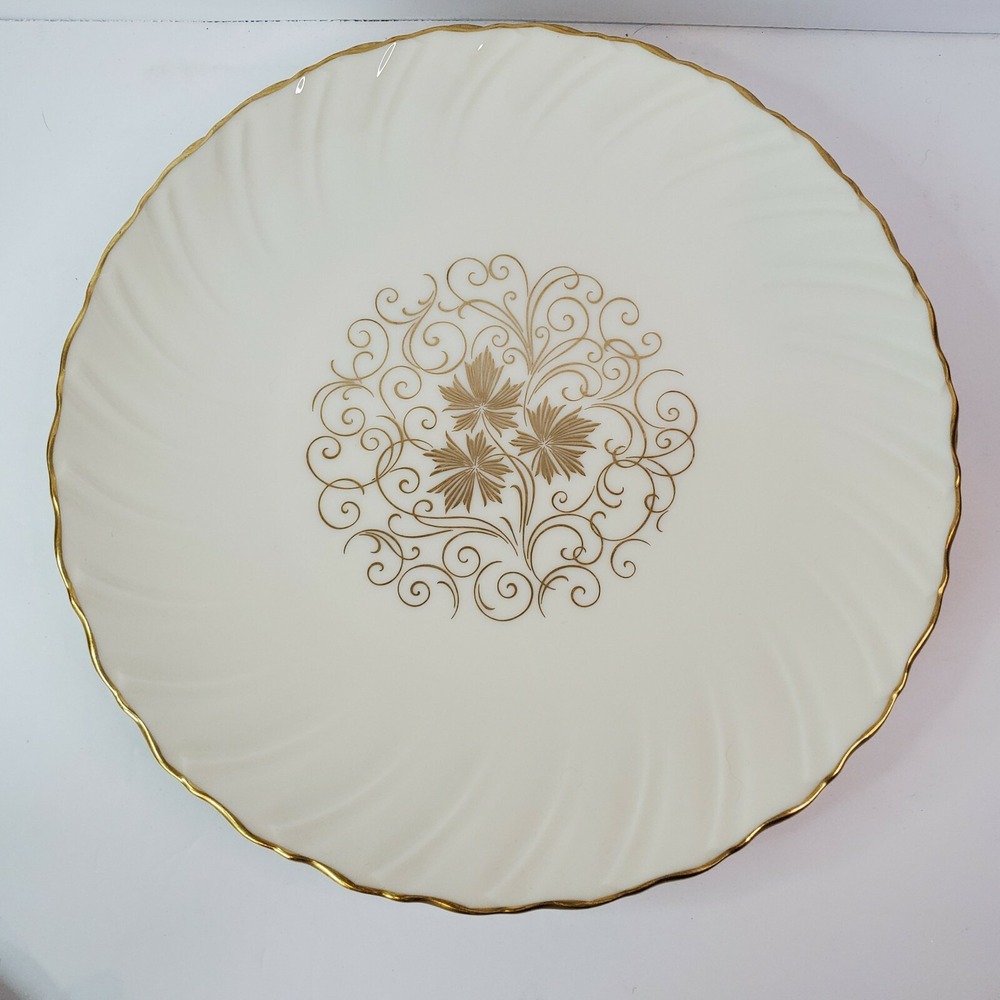 Vintage Orleans by Lenox Dinner Plate 10 1/4" Cream & Gold D515 Made In USA